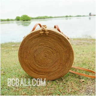 large size circle handbag ata grass rattan hand woven handmade bali